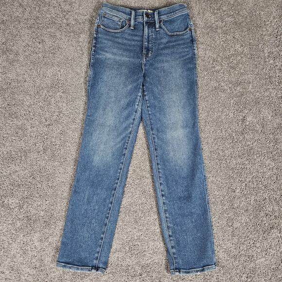 Madewell Jeans Womens 26 Blue Stovepipe Ditmas Wash Straight Stretch Normcore - Picture 1 of 16